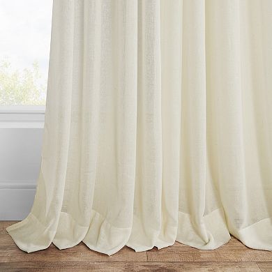 EFF 1-Panel Faux Linen Grommet Sheer Curtain