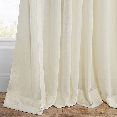 EFF 1-Panel Faux Linen Grommet Sheer Curtain