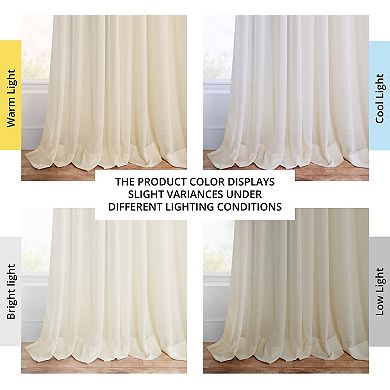 EFF 1-Panel Faux Linen Grommet Sheer Curtain