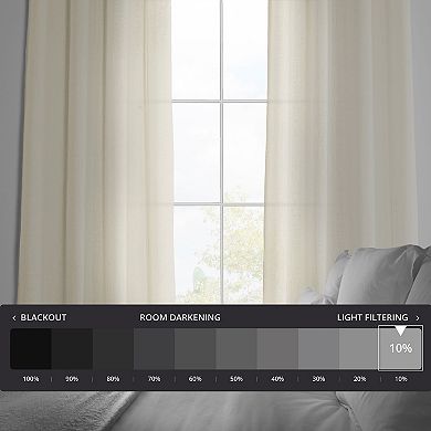 EFF 1-Panel Faux Linen Grommet Sheer Curtain