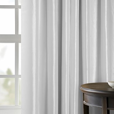 EFF 1-Panel Faux Silk Taffeta Pleated Blackout Curtain