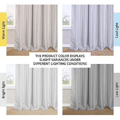 EFF 1-Panel Faux Silk Taffeta Pleated Blackout Curtain