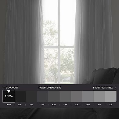 EFF 1-Panel Faux Silk Taffeta Pleated Blackout Curtain