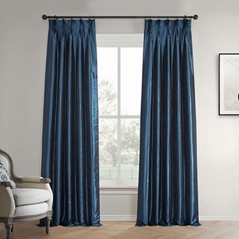 EFF 1-Panel Faux Silk Taffeta Pleated Blackout Curtain
