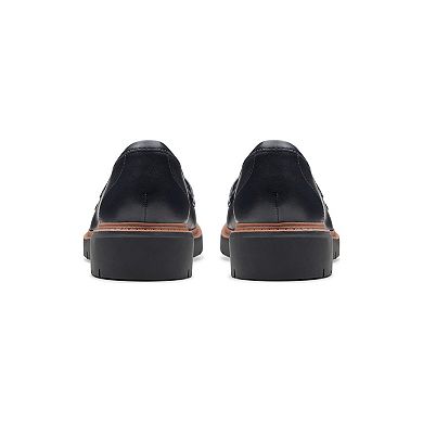 Clarks® Westlynn Bella Women's Navy Leather Lug Sole Loafers