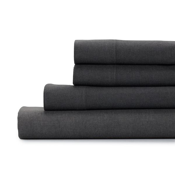 Cuddl Duds® Flannel Sheet Set or Pillowcases - Charcoal Heather (KING SET)