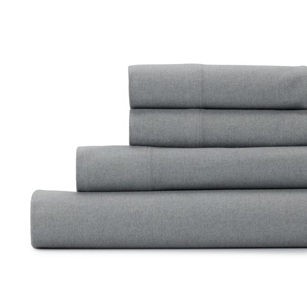 Cuddl Duds® Flannel Sheet Set or Pillowcases - Gray Heather (TWIN SET)