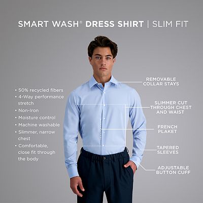 Men's Haggar Smart Wash Slim Fit Wrinkle Free Dress Shirt