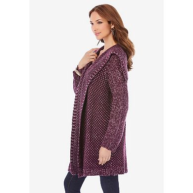 Roaman's Women's Plus Size Marled Open Cardigan