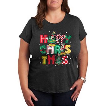 Disney's Mickey & Minnie Mouse Plus Size Happy Christmas Graphic Tee