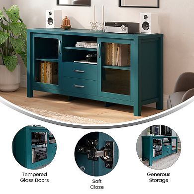 Merrick Lane Buffet Sideboard Cabinet W/ Engineered Wood, 2 Drawers, 2 Doors