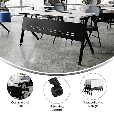 Emma And Oliver Y-leg Training Table With Nesting Design And Metal Frame