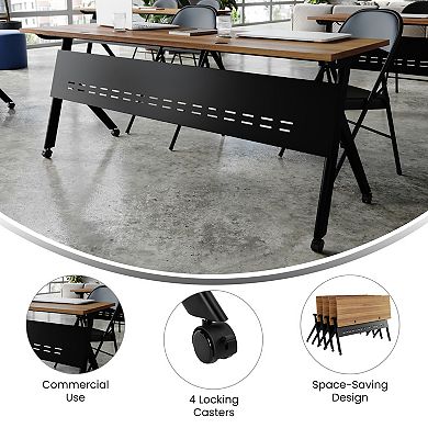 Emma And Oliver Y-leg Training Table With Nesting Design And Metal Frame