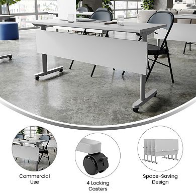 Emma And Oliver T-leg Training Table With Nesting Design And Metal Frame