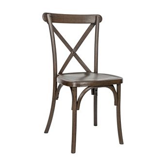 Emma And Oliver Weather-resistant Indoor/outdoor Wood Look Resin Cross Back Chair