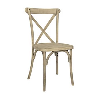Emma And Oliver Weather-resistant Indoor/outdoor Wood Look Resin Cross Back Chair