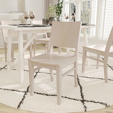 Emma And Oliver 2pk Wood Dining Chair With Solid Beechwood And Curved Backrest