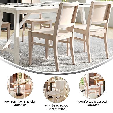 Emma And Oliver 2pk Wood Dining Chair With Solid Beechwood And Curved Backrest