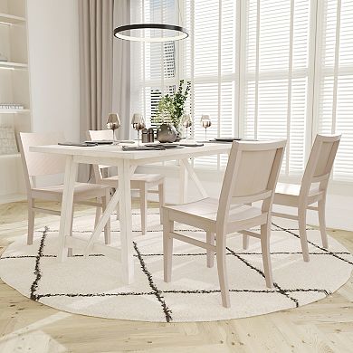 Emma And Oliver 2pk Wood Dining Chair With Solid Beechwood And Curved Backrest