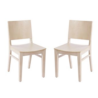 Emma And Oliver 2 pk Wood Dining Chair With Solid Beechwood And Curved Backrest