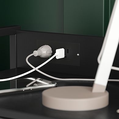 Emma And Oliver Charging Nightstand With 4 Fabric Drawers, 2 Usb Ports, 1 Outlet