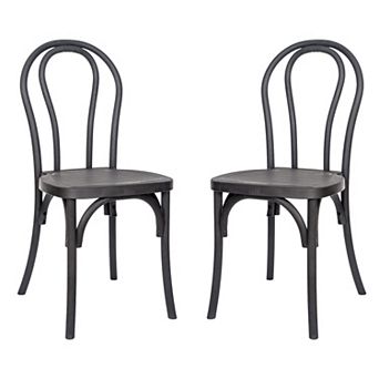 Emma And Oliver 2 pk Weather-resistant Indoor/outdoor Wood Look Resin Thonet Chair