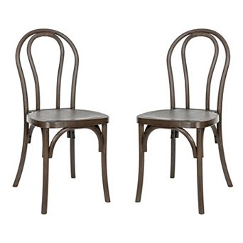 Emma And Oliver 2 pk Weather-resistant Indoor/outdoor Wood Look Resin Thonet Chair
