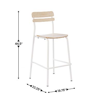 Emma And Oliver 2pk Bar Stool With Antique Solid Wood Seats And Backs/metal Frames