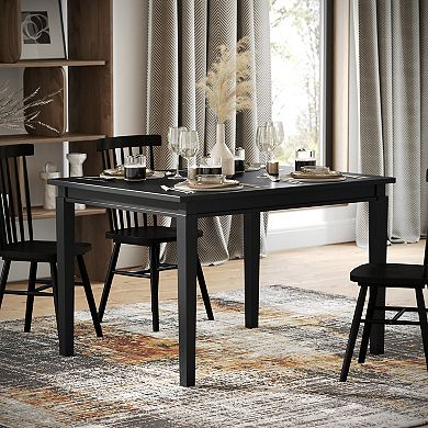 Merrick Lane Solid Wood Dining Table With Classic Tapered Legs