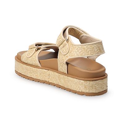 SO® Loreen Buckle Footbed Women's Sandals
