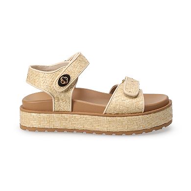 SO® Loreen Buckle Footbed Women's Sandals
