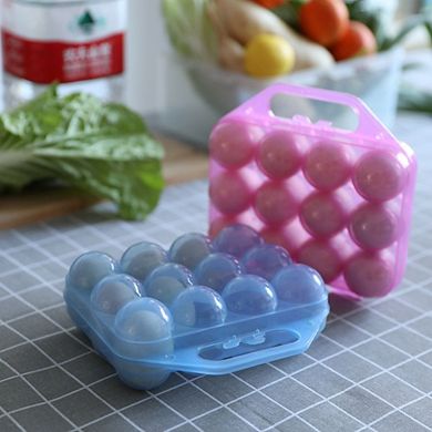 Clear Plastic Egg Carton, 12 Egg Holder Carrying Case With Handle, Set Of 2