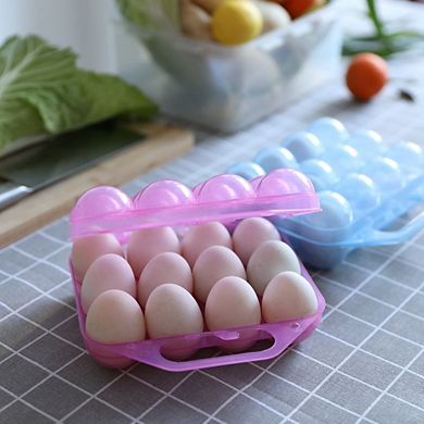 Clear Plastic Egg Carton, 12 Egg Holder Carrying Case With Handle, Set Of 2