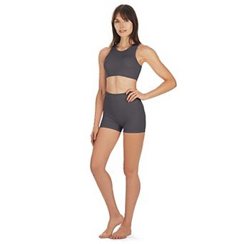 Women's Seamless Rib Bralette And Boyshort Panty Set