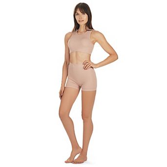 Women's Seamless Rib Bralette And Boyshort Panty Set