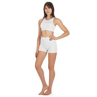Women's Seamless Rib Bralette And Boyshort Panty Set