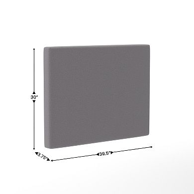 Merrick Lane Upholstered Charging Headboard With 2 Outlets, Usb Port, Usb-c Port