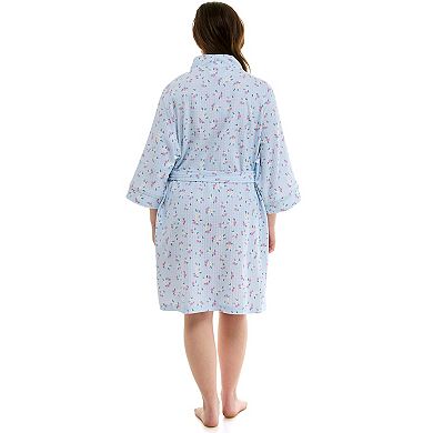 Plus Size Croft & Barrow® Three-Quarter Sleeve Waffle Knit Robe