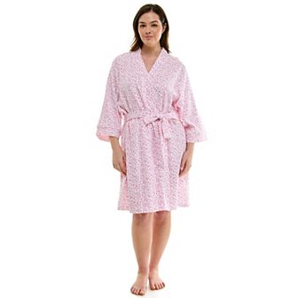 Plus Size Croft & Barrow® Three-Quarter Sleeve Waffle Knit Robe