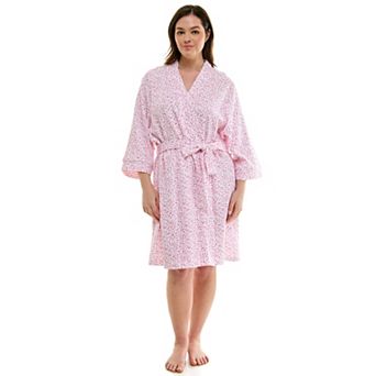 Plus Size Croft & Barrow® Three-Quarter Sleeve Waffle Knit Robe