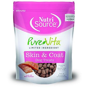 Nutrisource Purevita Salmon Skin And Coat Dog Treats - 6 Oz