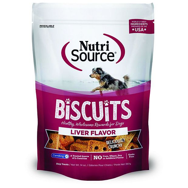 Nutrisource Grain Free Liver Biscuit Crunchy Dog Treats - 14 Oz
