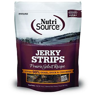 Nutrisource Prairie Select Quail, Duck & Chicken Jerky Strips Dog Treats - 4 Oz