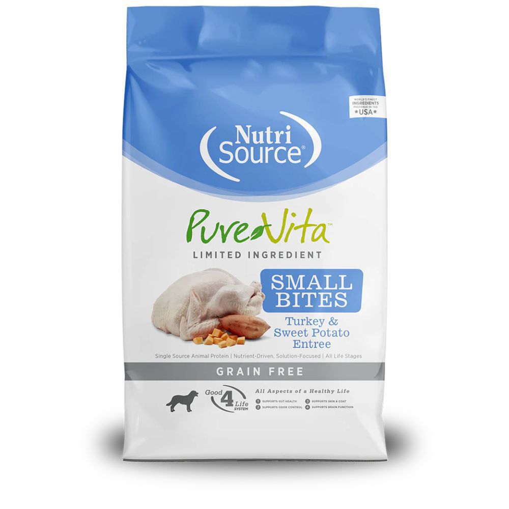 Nutri-Source Pure Vita Grain-Free Turkey & Sweet Potato Dry Dog Food - 5 Lb Bag, Complete Nutrition