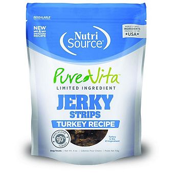 Nutrisource Purevita Limited Ingredient Turkey Jerky Dog Treats - 4 Oz