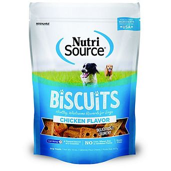 Nutrisource Grain Free Chicken Biscuit Crunchy Dog Treats - 14 Oz