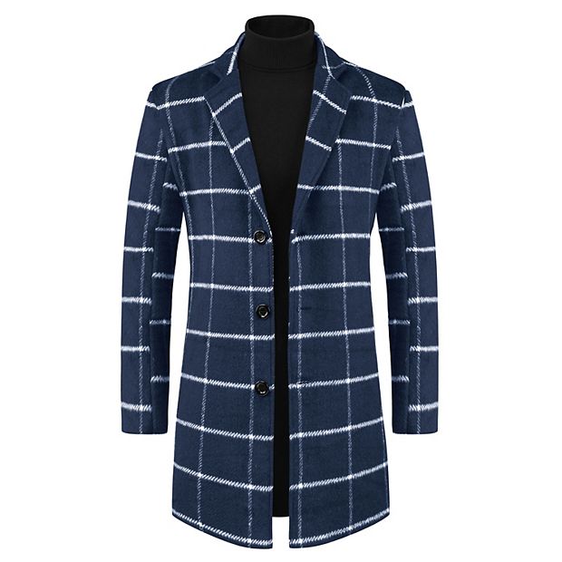 2日間限定大幅値下げ！！ TODAYFUL Over Check Coat Plaid Trench Coat For Men's Color Block Single Breasted Formal