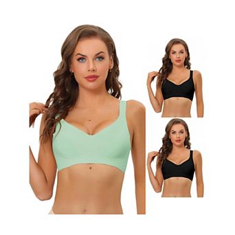 3 Packs Women's Wireless No Show Smooth Comfort Adjustable Straps Minimizers Bra