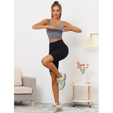 3 Packs Women's Workout Fitness Longline Wireless Padded Yoga Sports Bra With Medium Support