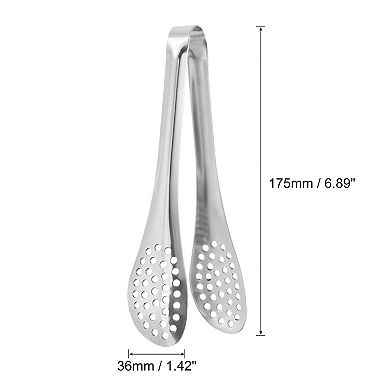 2 Pcs 7" Ice Tongs, Mini Sugar Tongs For Appetizers, Dessert, Tea Party, Bar, Cafe Silver